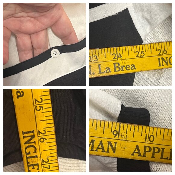 VTG Mens Store At Sears Chevron Pullover Shirt L Black/White 1/2 Zip Grandpa NWT - Picture 9 of 15